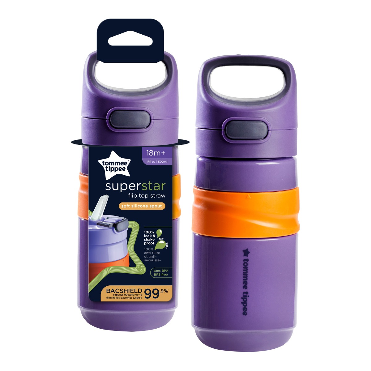 Tommee Tippee® superstar™ Flip Top sportska boca, 500 ml Ljubičasta