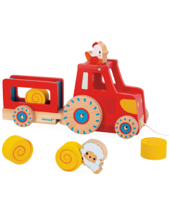 Janod Drvena igračka - Traktor na povlačenje