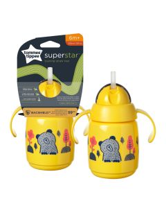 Tommee Tippee® superstar™ "TRAINING" šalica sa silikonskom slamkom na izvlačenje, 300 ml, 6MJ+, Žuta