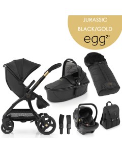 egg2® dječja kolica 6u1 - Limited Edition Jurassic Black & Gold