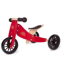 Kinderfeets® Drvena dječja guralica Tiny Tot 2u1 - Cherry Red