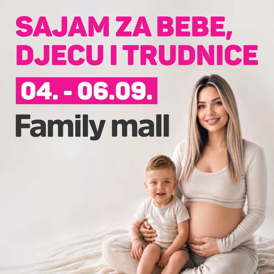 Sajam za bebe, djecu i trudnice u Family mallu od 4. do 6. rujna